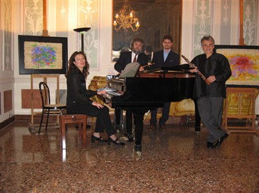 Domenico Giannetta con Enzo Caroli, Livio Caroli e Anna Martignon