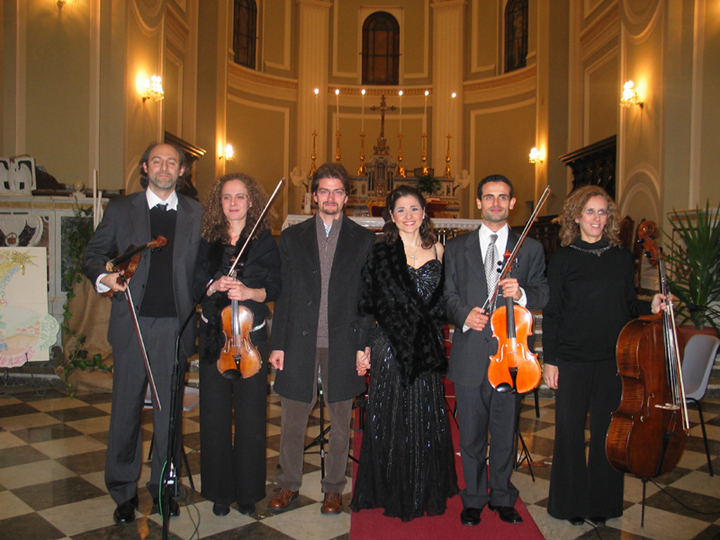 Domenico Giannetta con Gabriella Corsaro ed il Quartetto dell'Orchestra Filarmonica "Cilea" di Reggio Calabria